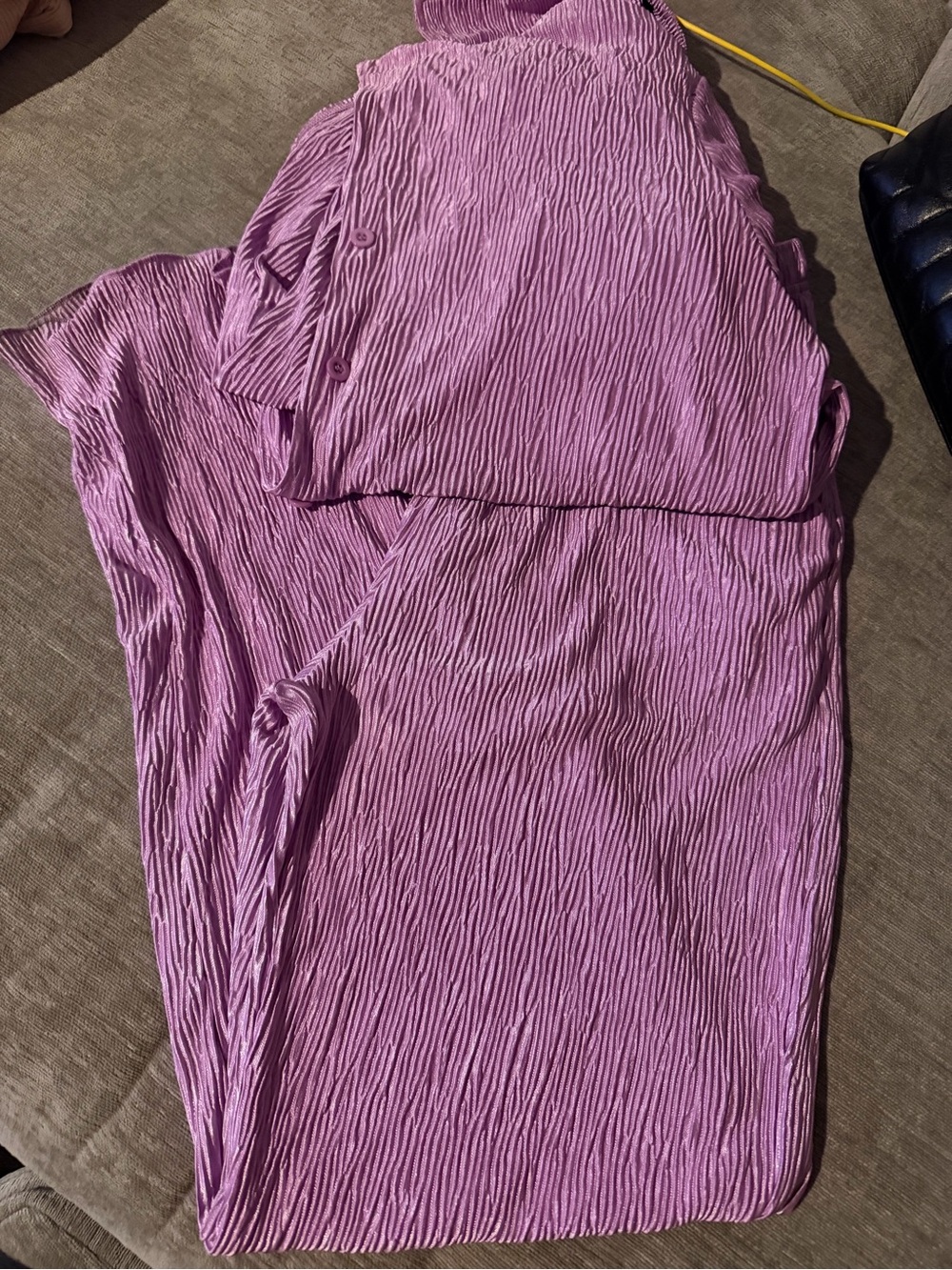 Amazon Women's Lilac Crinkle Pantsuit Set
